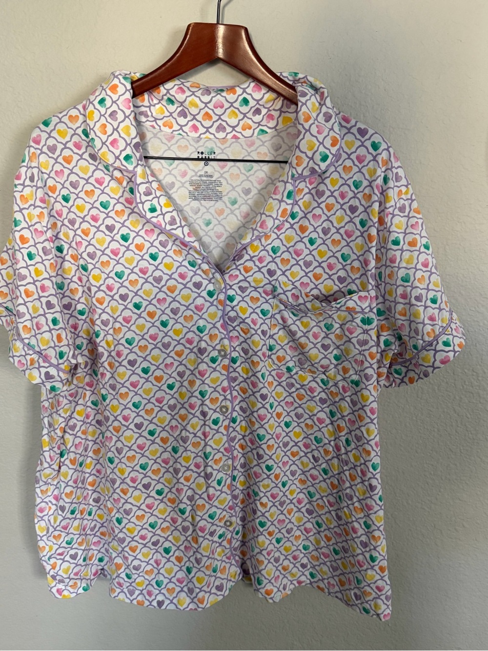 Roller Rabbit for Target 2 pc Women’s Rainbow Heart Pajamas 1X